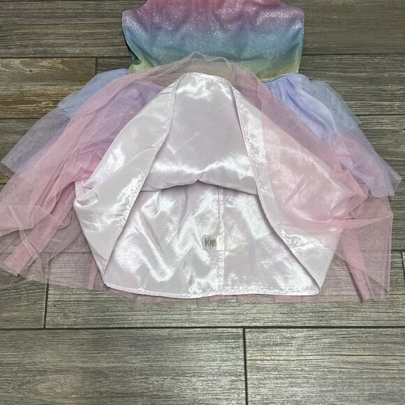 Zunie Girl’s Dress Size 10/12 Pink Ombre Sparkle Glitter Sleeveless Tiered M L - Picture 3 of 10